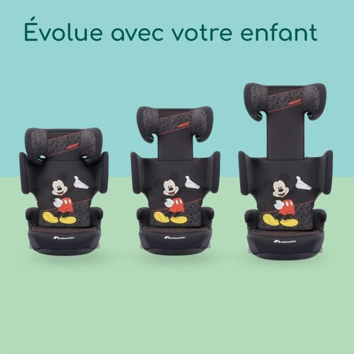 Seggiolino auto BEBECONFORT DISNEY© ROAD FIX i-Size Mickey, Isofix, Gruppo 2/3, da 3,5 a 10/12 anni, 100-150 cm, 15-36 kg, Autentico