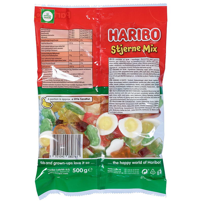 Haribo Stjerneblanding 500 g Haribo