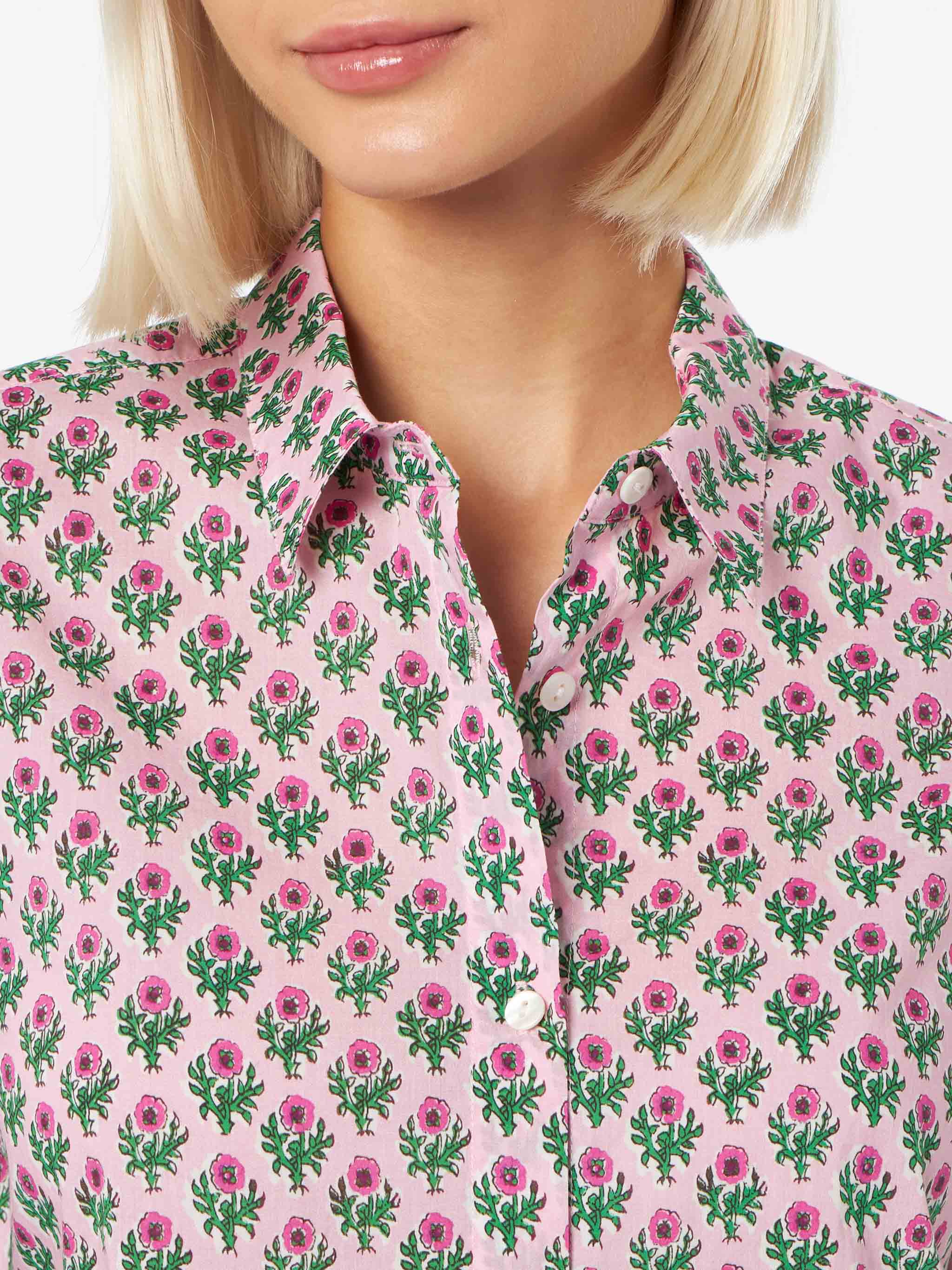Brigitte damesblouse van oversized katoen met bloemenprint