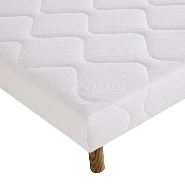 Base letto a doghe ALICA con gambe, rivestita in legno massello, colore bianco - larghezza 160 x lunghezza 200 cm
