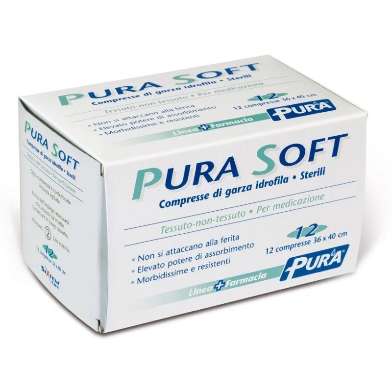 SIXTEM LIFE Gaze Pure Soft 36x40 cm 12 pièces pour pansements de plaies et de brûlures