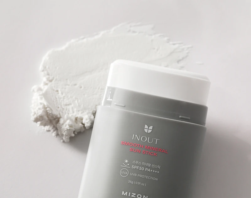 Mizon Inout Smooth Mineral Sun Stick: creme protetor solar mineral em bastão para o rosto e áreas sensíveis.