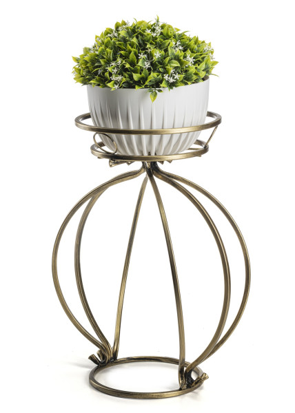 Kwietnik Metalowy Złoty Virella 38x54 cm Do Wnętrz
