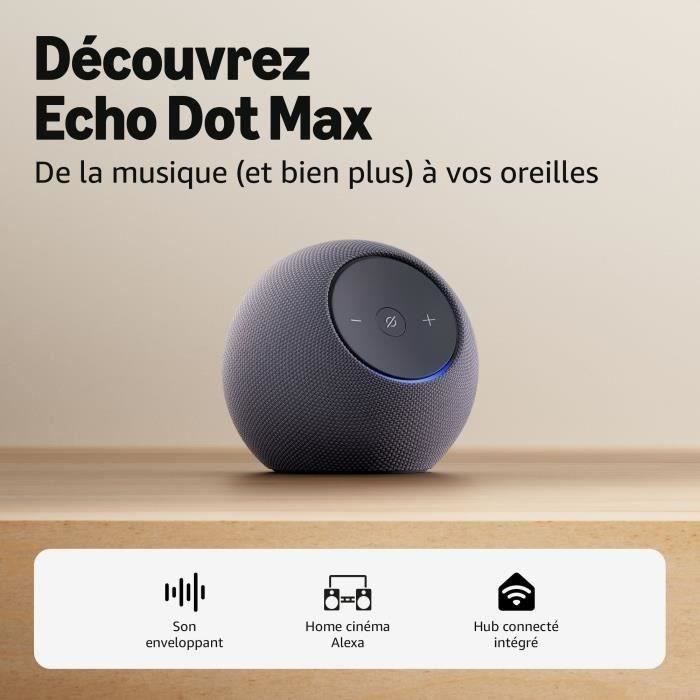 Slimme speaker - AMAZON - Echo Dot Max - 1 tweeter + 1 subwoofer - Wi-Fi - Grafiet