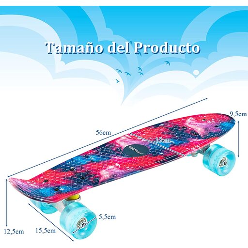  Skateboard Mini Costway 56 cm