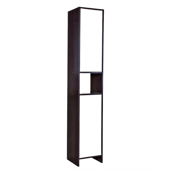 Szafka Łazienkowa Słupek Stojący Biały/Wenge 34 x 170 Drzwi Wysoki Półki