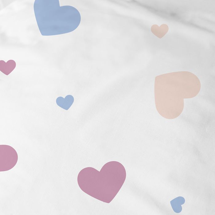 Printed double bed linen set, 100% cotton - DISNEY STITCH KISSES - Pink - 240x200cm + 2 pillowcases 63x63cm