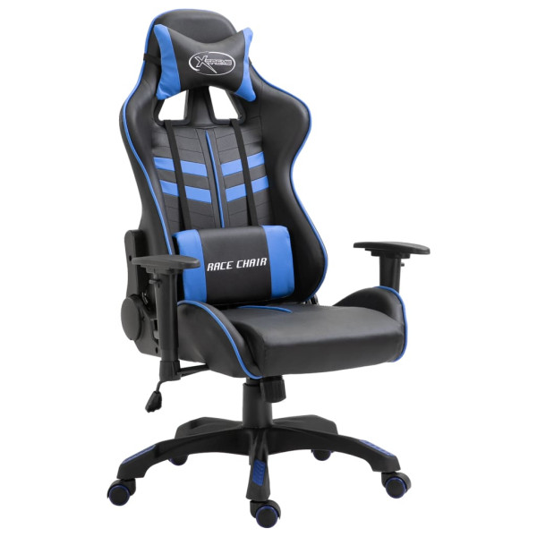 VidaXL Fotel dla gracza Niebieski PVC