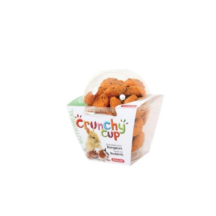 Caramelos crujientes en vaso Animal Valley - Zanahoria y lino - 200 g - Para cobayas y hámsteres