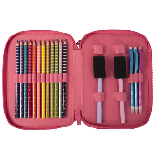 Estuche Escolar Dos Compartimentos  Lovely Cactus
