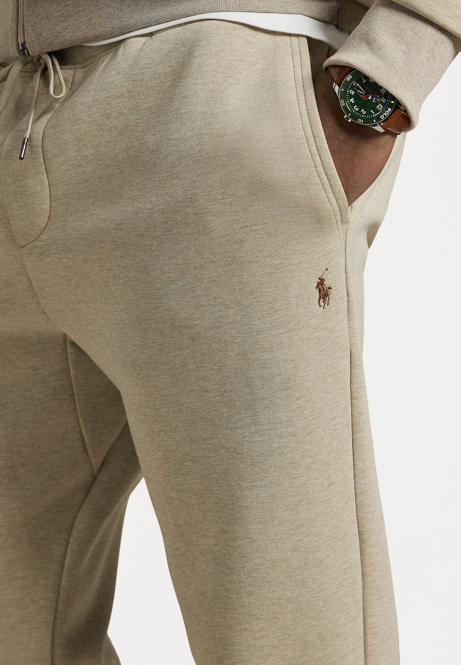 Polo Ralph Lauren Jogginghose in großen Größen (Doppelstrick) – Trainingshose – Toskana-Beige-Melange