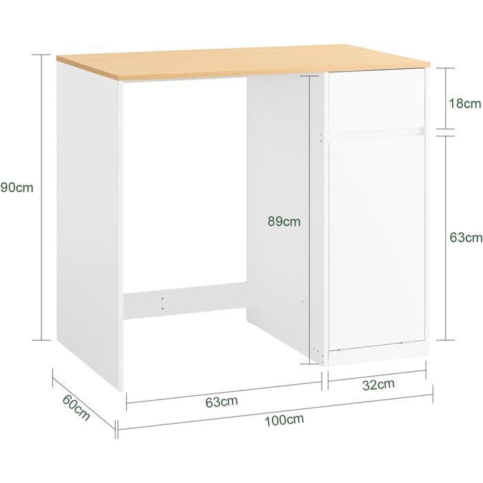 SoBuy Meuble Machine à Laver avec Tiroir Panier à Linge et Espace de Rangement pour Salle de Bain Buanderie 100x60x90cm Blanc