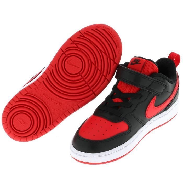 Chaussures - NIKE - Court Borough - Enfant Garçon - Noir - Serrage scratch