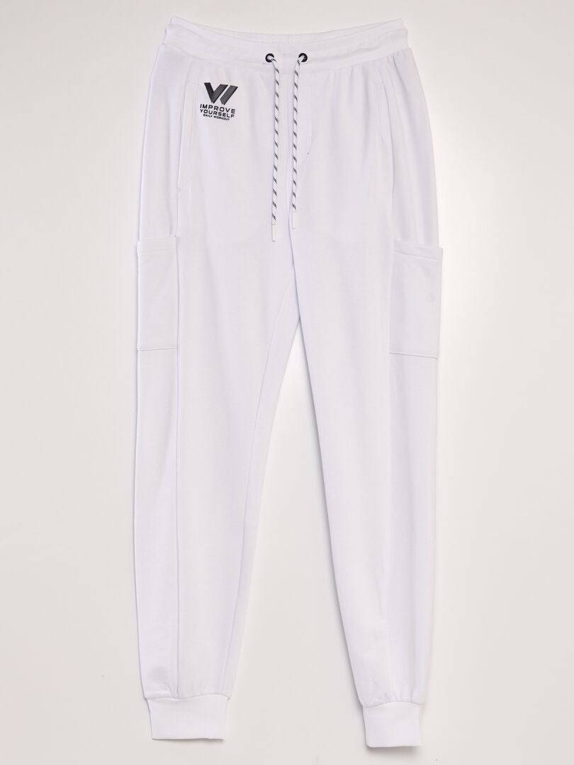 Pantalones deportivos tipo sudadera ligeros - blancos