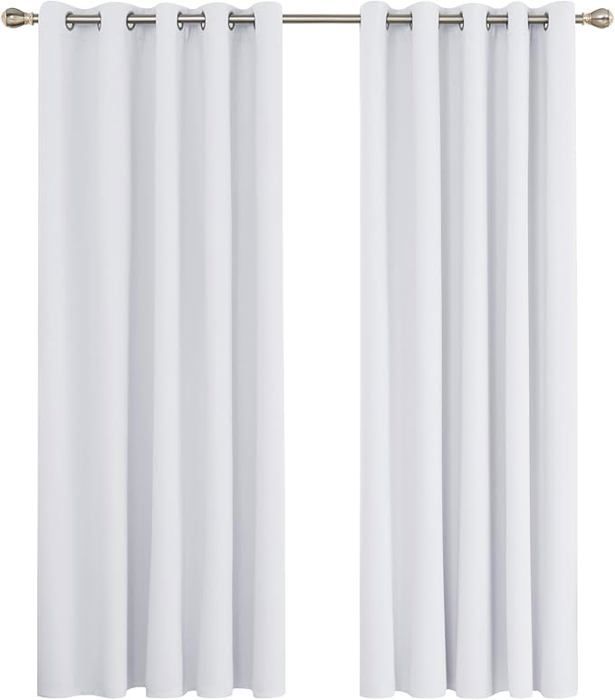 Conjunto de 2 cortinas blackout com isolamento térmico Deconovo, ideais para sala de estar e quarto, 132 x 214 cm, cinza pérola.