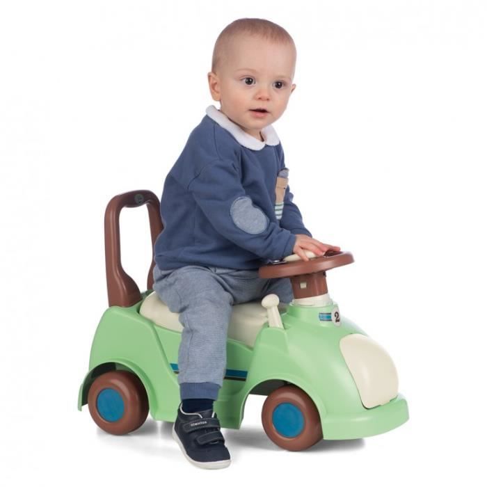 CHICOS Vintage Loopauto - Groen en Bruin - 4 Wielen - Voor Baby's vanaf 10 maanden