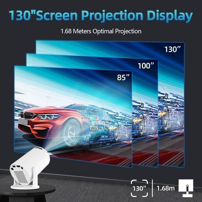 Mini proiettore portatile 4K, WiFi 6 BT 5.4 Videoproiettore, Android 11, supporto Full HD 1080P, Home Cinema