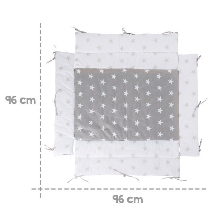 Alfombra para parque infantil - ROBA - Estrellitas - Gris/Blanco - Universal - 18 x 96 x 96 cm