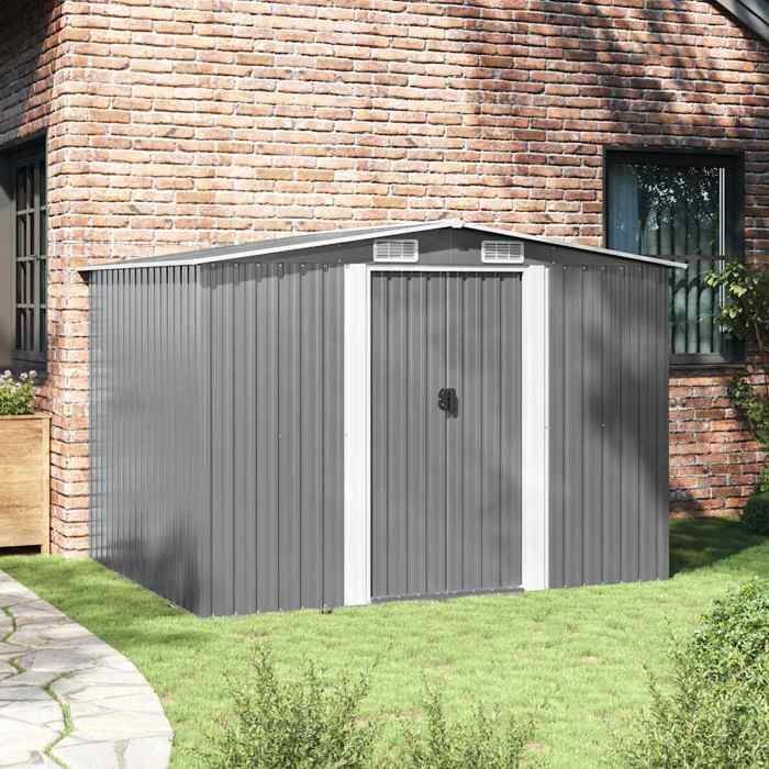 vidaXL Abri de stockage pour jardin Métal Gris 257 x 205 x 178 cm