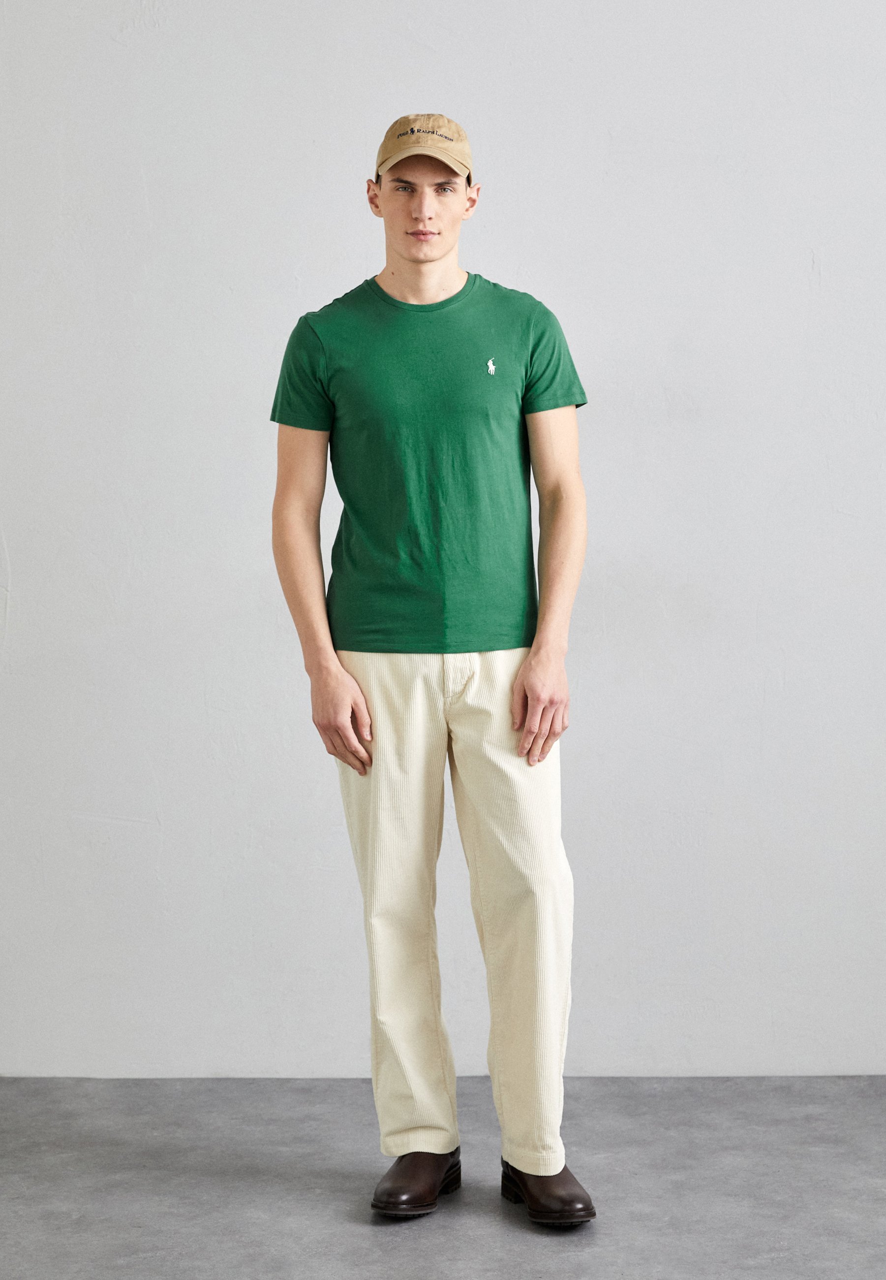Polo Ralph Lauren T-shirt col rond coupe slim en jersey personnalisé - T-shirt basique - vert antique