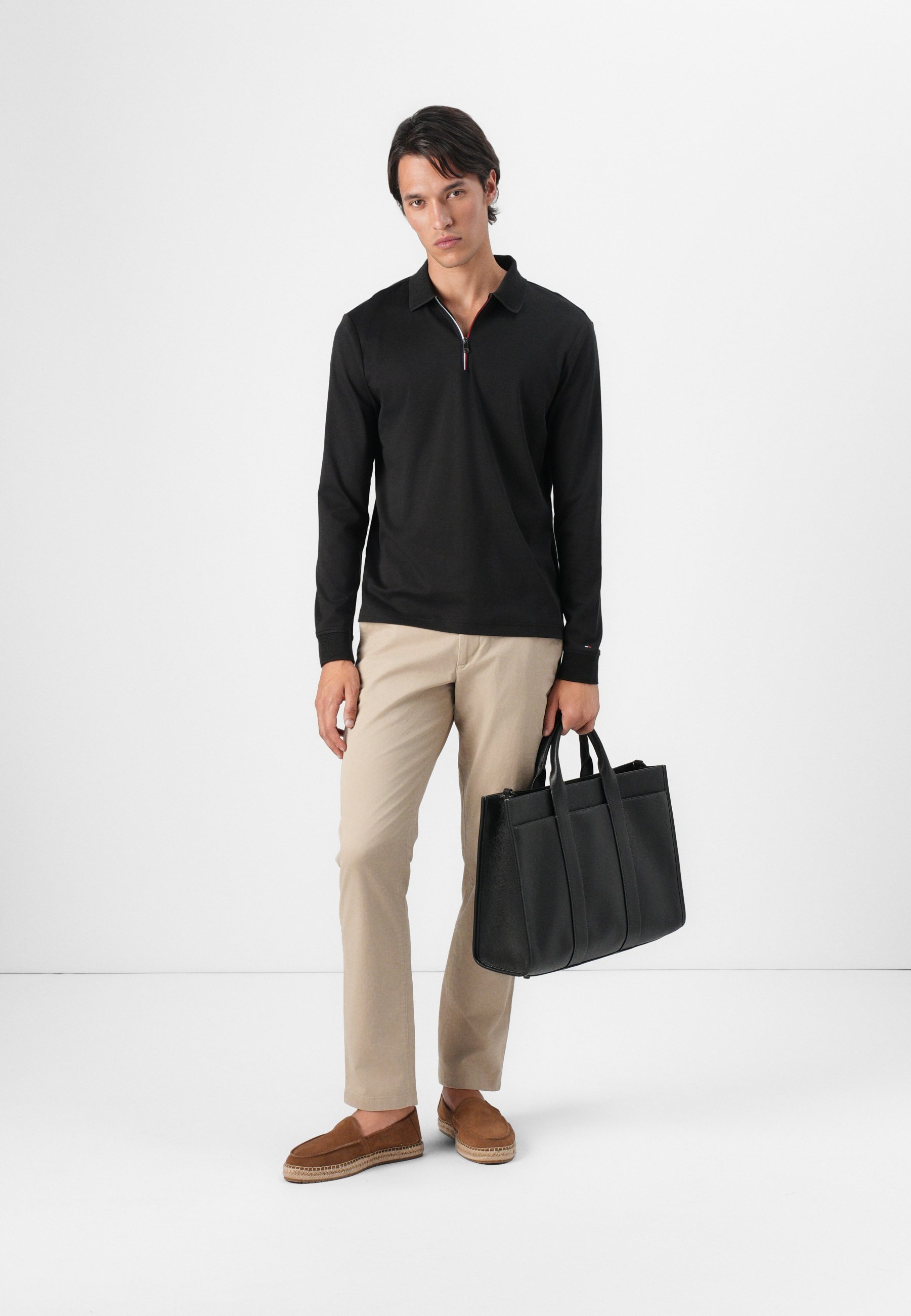 Tommy Hilfiger ZIP INTERLOCK - Poloshirt - zwart