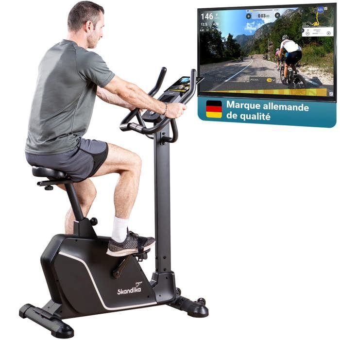 Skandika Cykling P10 Connected Exercise Bike - 32 Resistance Levels - Kinomap, Zwift - 10 kg Flywheel - 13 Programs