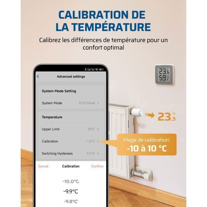 Cabezal de radiador termostático inteligente WiFi DEWENWILS, termostato programable para radiador, compatible con Alexa, Google Assistant y la aplicación Tuya.