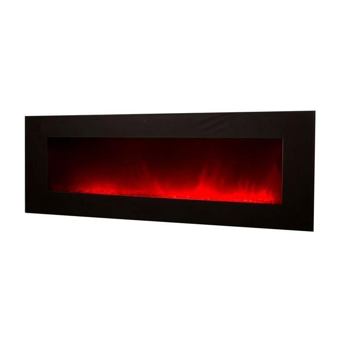 CHEMIN'ARTE - Cheminée électrique Murale Volcano 5XL 180 cm Effet Flammes LED, Chauffage programmable, Télécommande