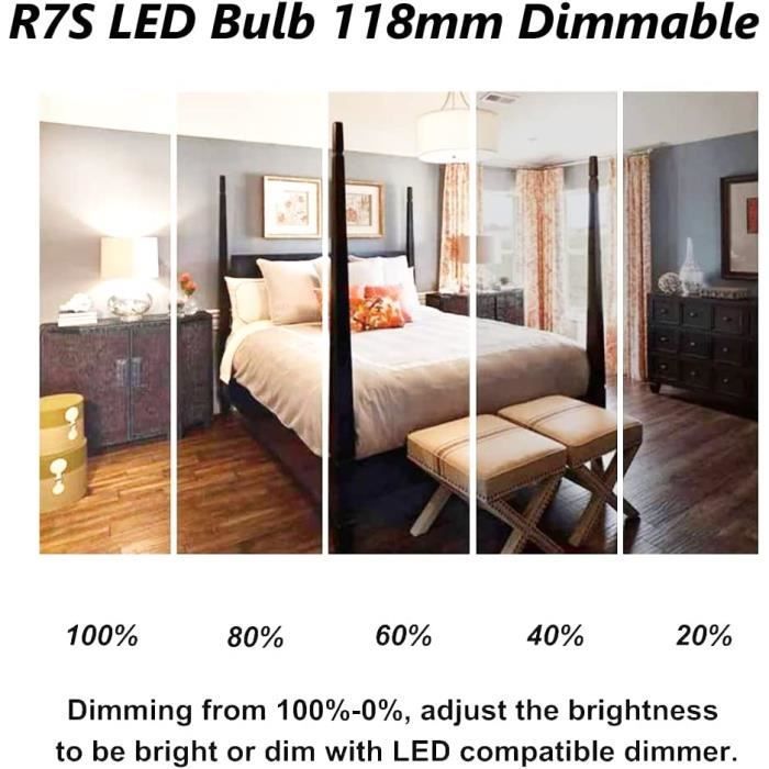 Lampadina LED R7S da 118 mm dimmerabile, 20 W, faretto lineare a doppio attacco tipo J, 1500 lumen, 6000 K, confezione da 2 (bianco freddo)