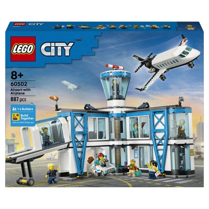 LEGO City 60502 L’Aéroport et l’Avion - Jeu de Construction pour Garçon ou Fille dès 8 ans