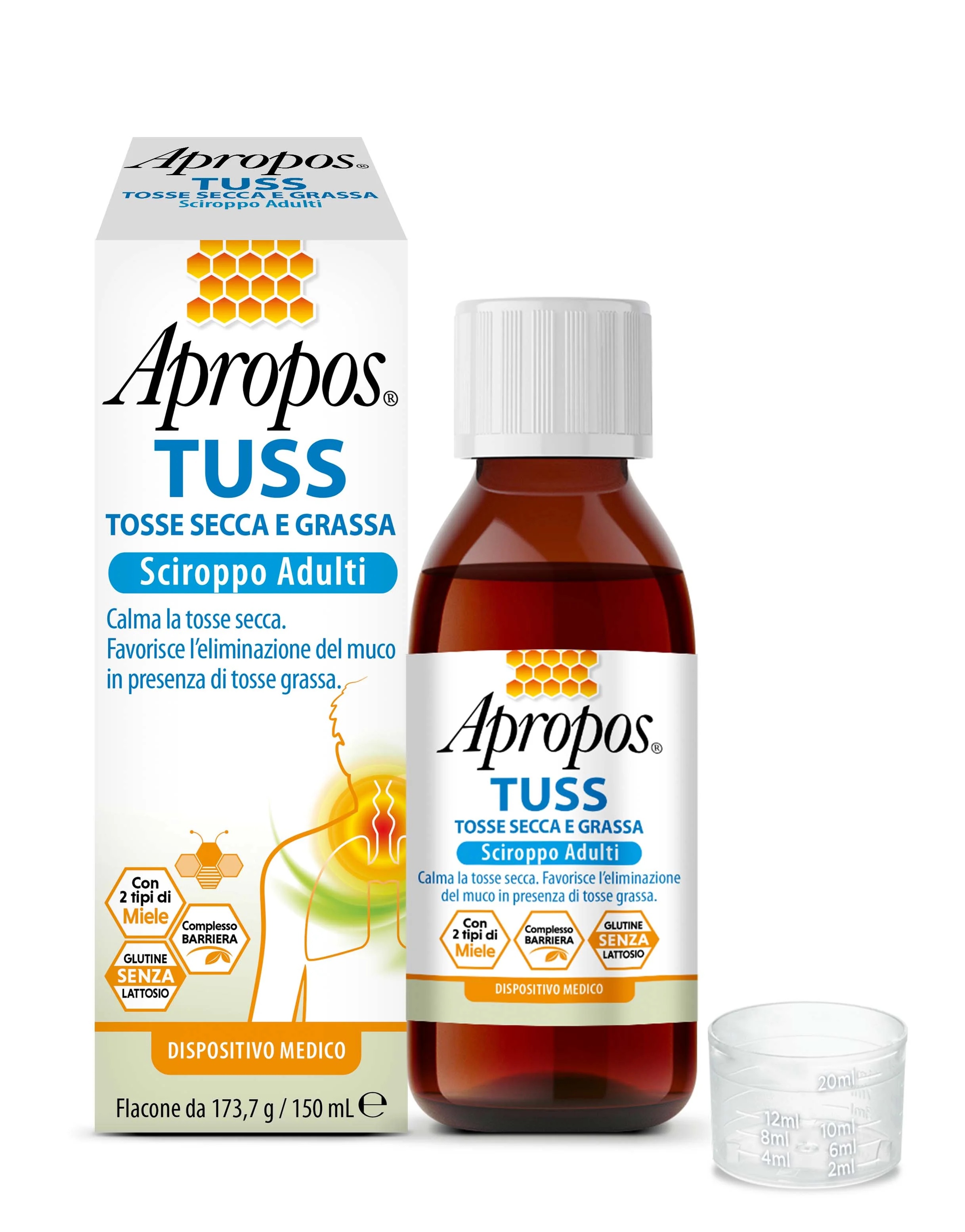 APROPOS Apropos Tuss Droge en slijmerige hoest 150 ml fles voor volwassenen