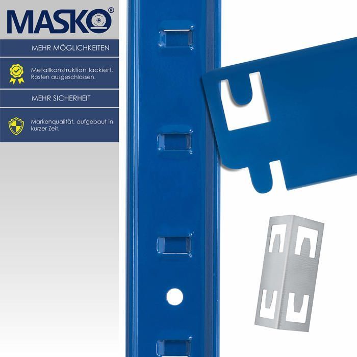 Estantería metálica de almacenamiento - MASKO - Juego de 2 estantes - Carga máxima 700 kg - 4 niveles