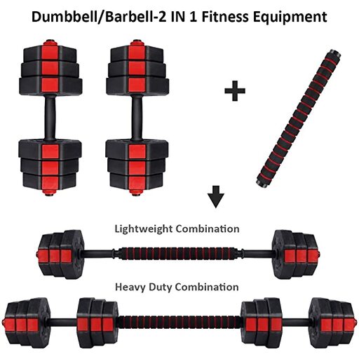 Fitness Tech 2-in-1 Achteck-Hantelset 50 kg