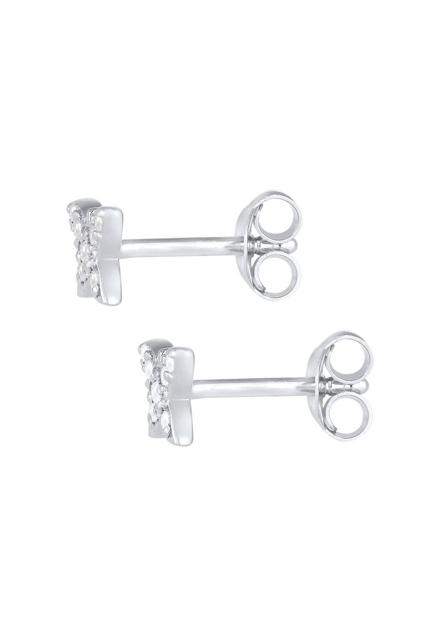 Elli Papillon d'enfant enjoué avec cristaux de zirconium en argent sterling 925 plaqué or