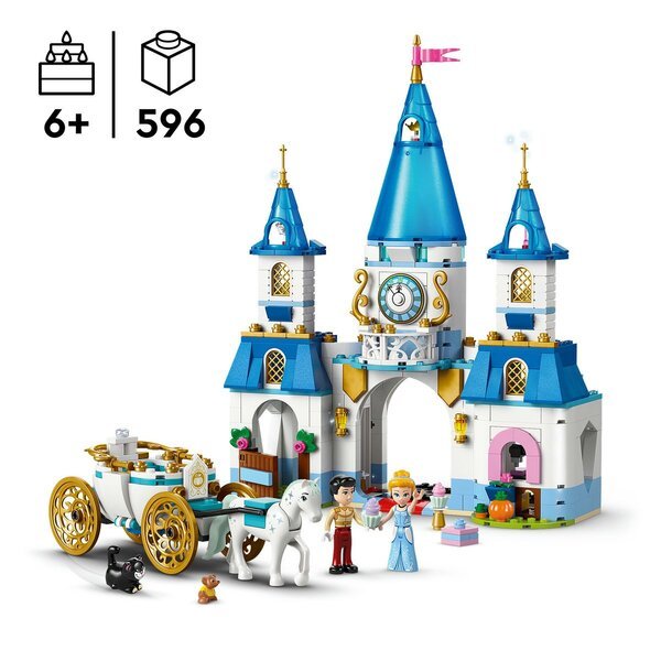 LEGO Disney 43275 Pepeljugin dvorac i kočija s konjskom zapregom