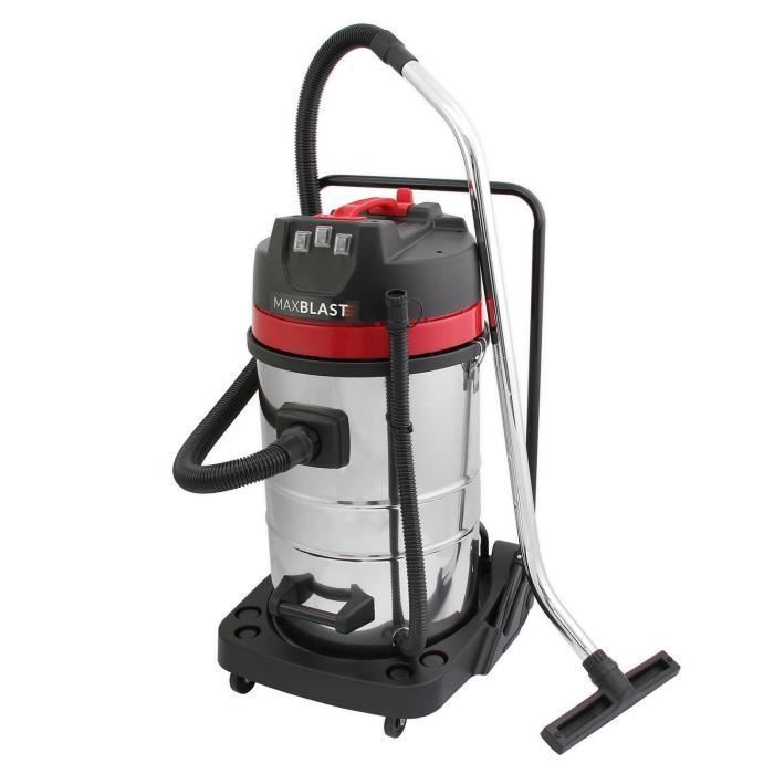 Aspiradora industrial de 80 litros, para uso en seco y húmedo, 3000 W, acero inoxidable, aspiradora comercial.