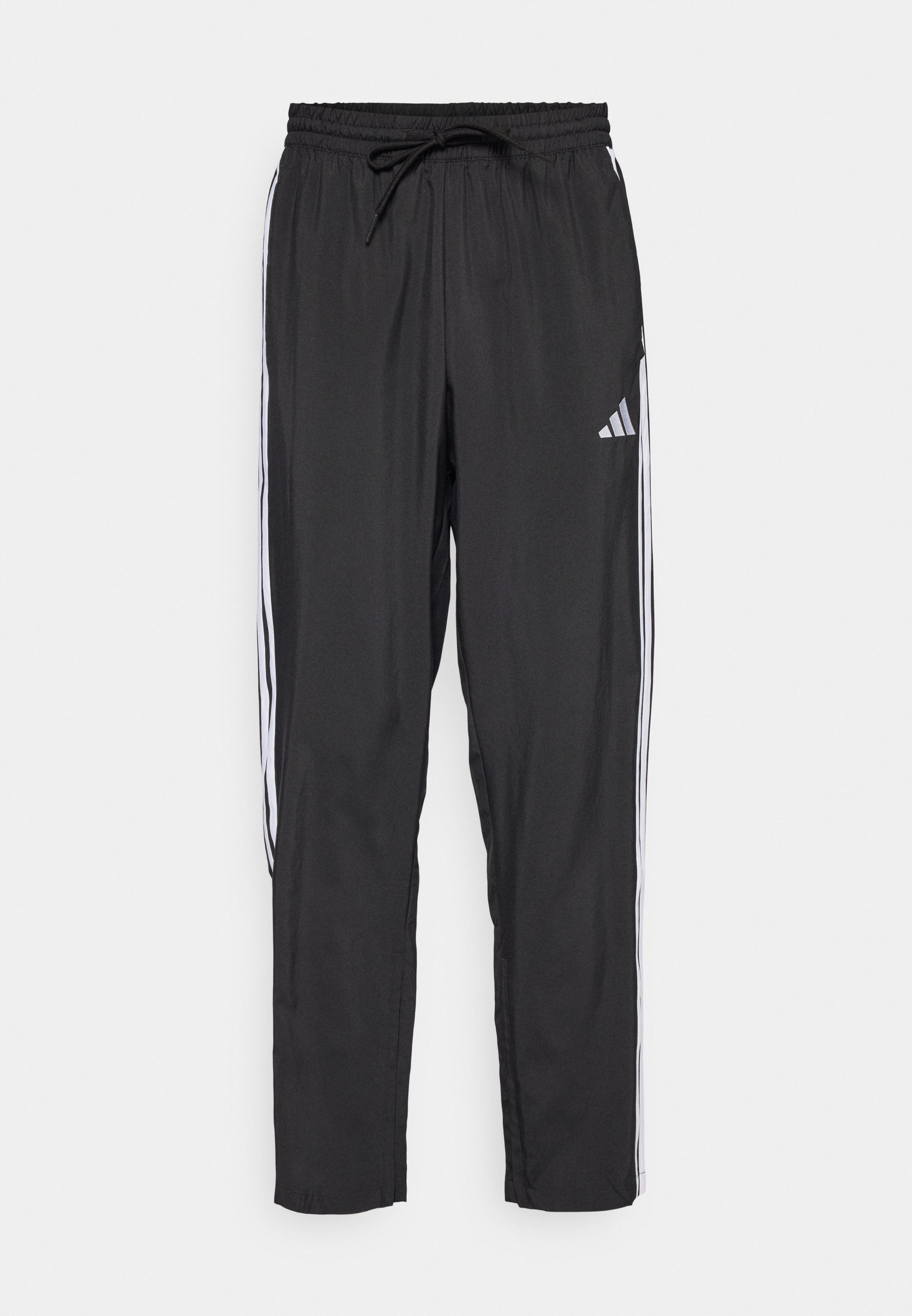 Calça de fato de treino adidas Sportswear ESSENTIALS 3-STRIPES STANFORD OPEN HEM - preta/branca