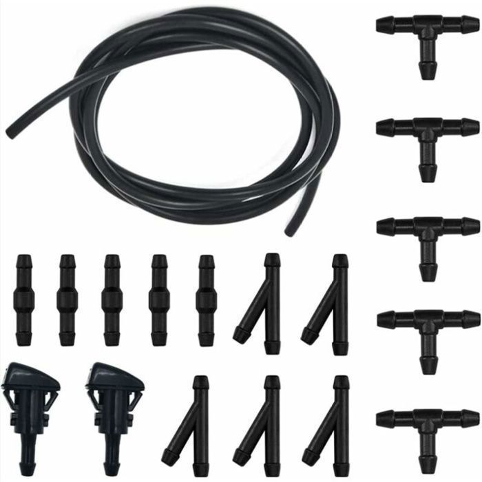 Windshield washer hose kit - XVX - 5 meters with 15 fittings and 2 nozzles - Car