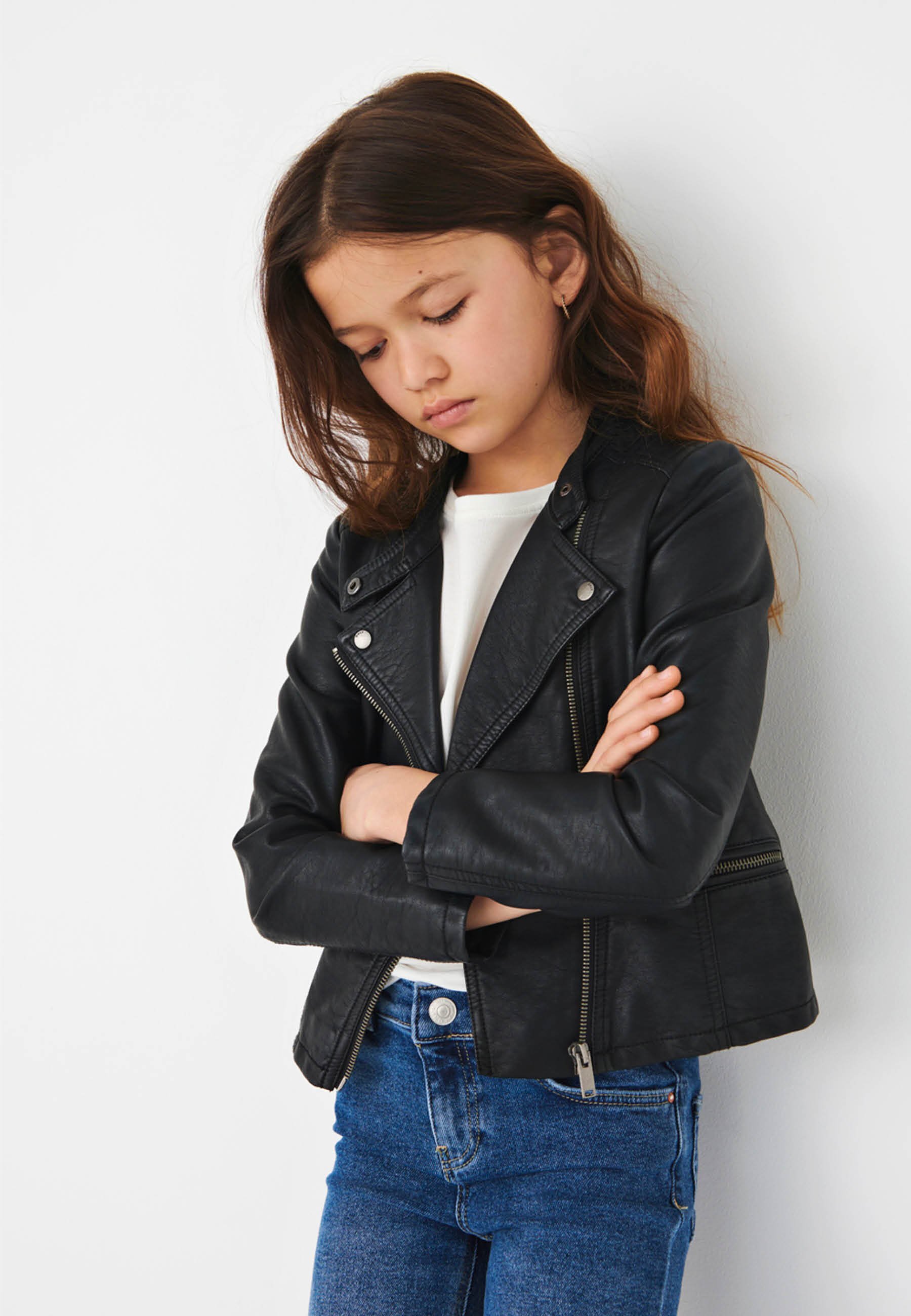 ONLY GIRLS Kunstleren jasje - zwart