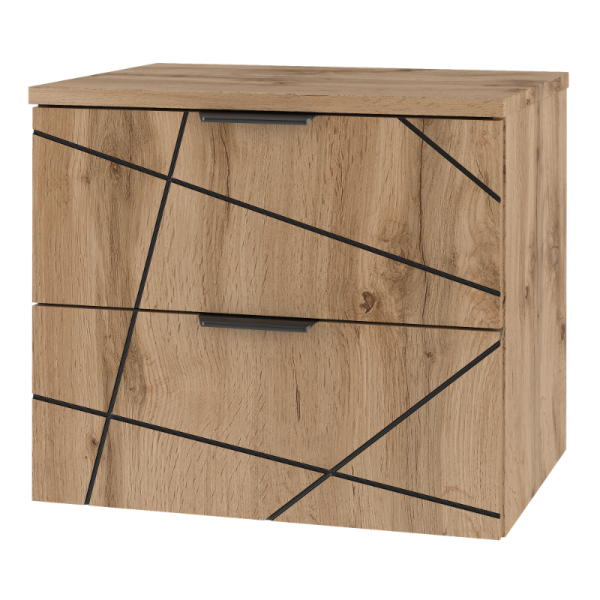 Zestaw Łazienkowy 60cm Szafka z Blatem Dąb Wotan Wood