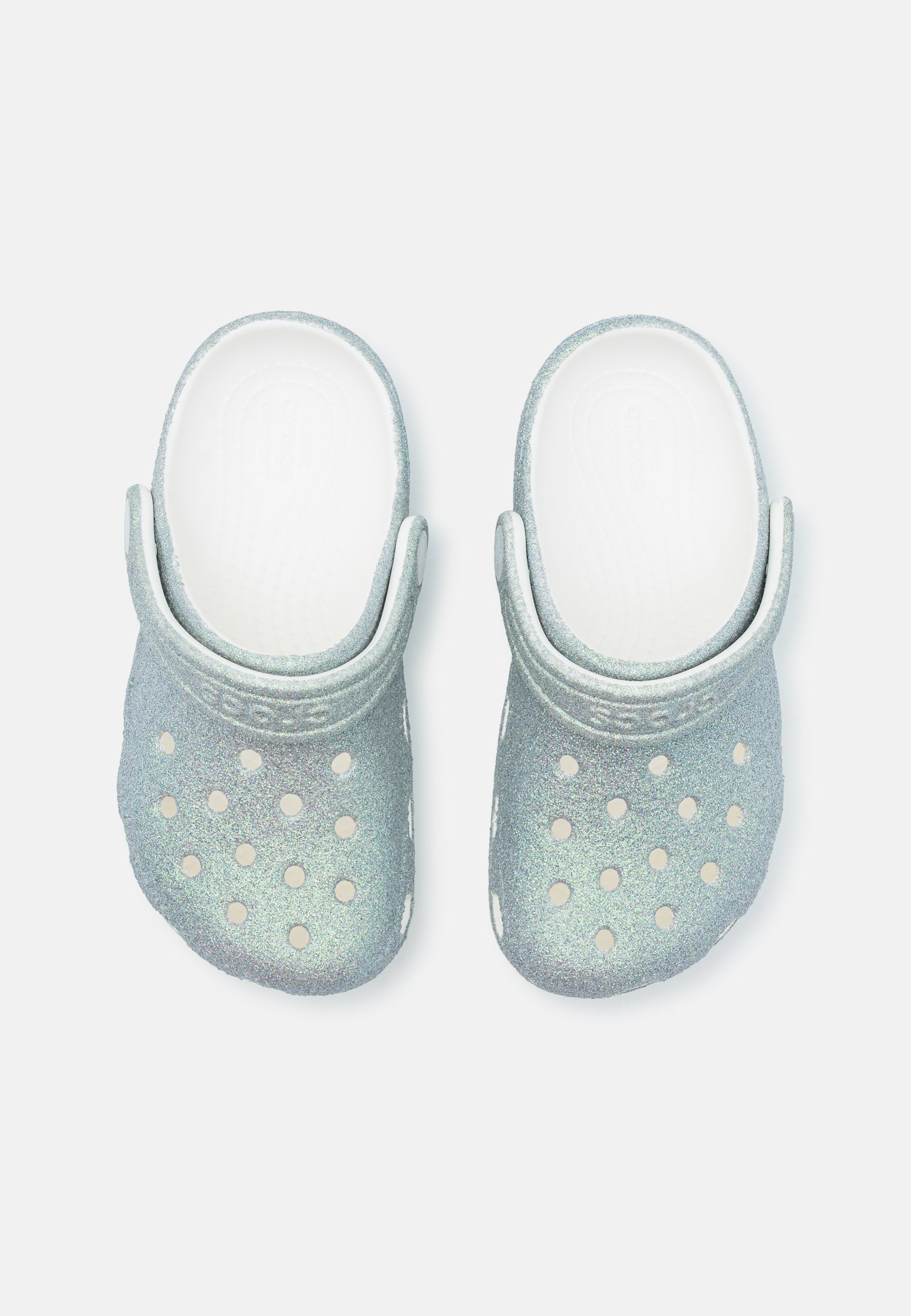 Crocs CLASSIC IRIDESCENT GLITTER - Ciabatte - bianche