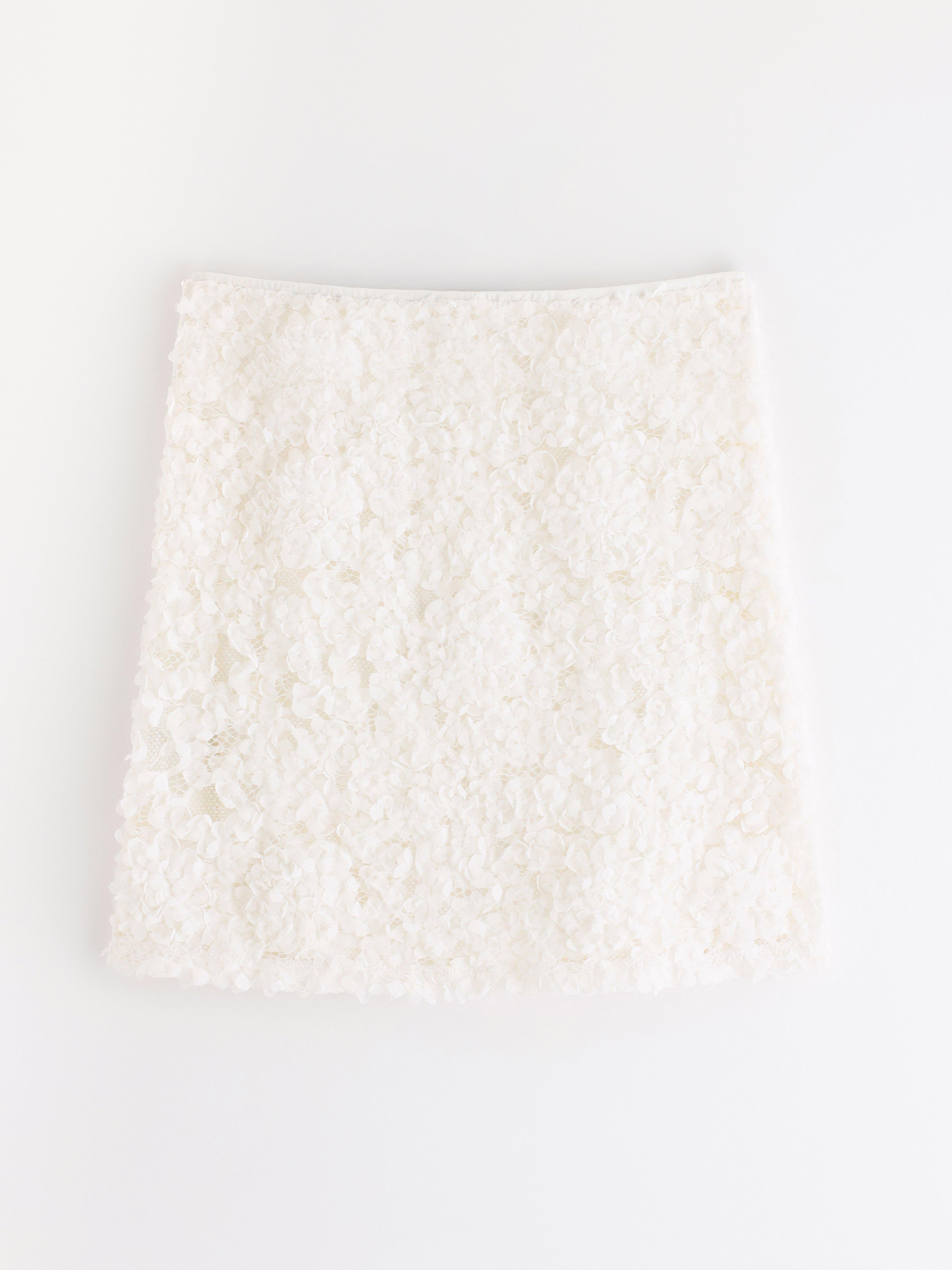 Mini suknja s cvjetnom čipkom Off White