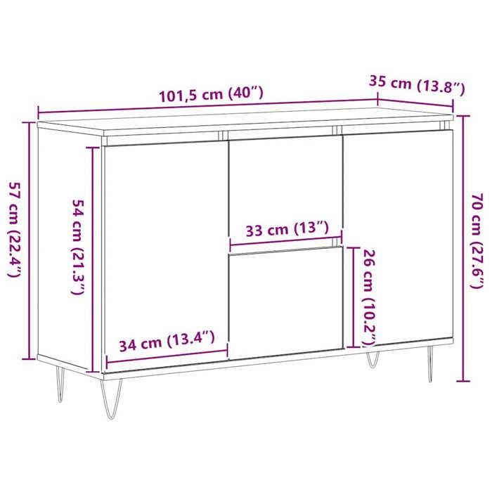Aparador vidaXL, mueble auxiliar con patas, unidad de almacenamiento, organizador para sala de estar 827207