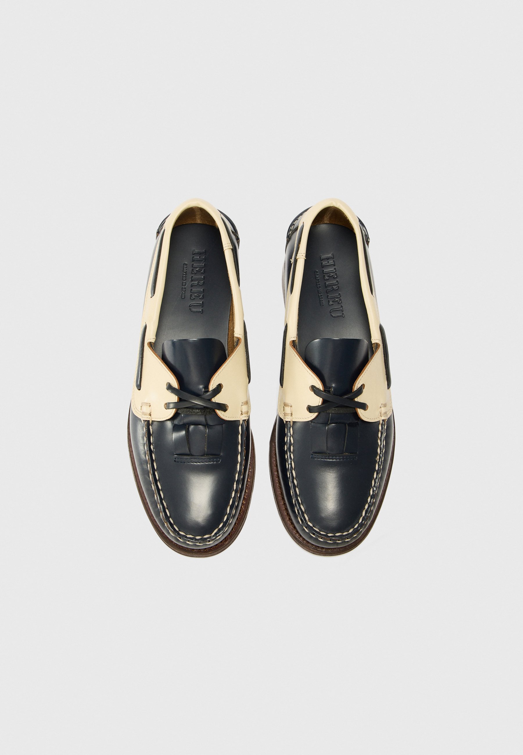 Hereu SALER - Chaussures bateau - bleu marine foncé/crème anglaise