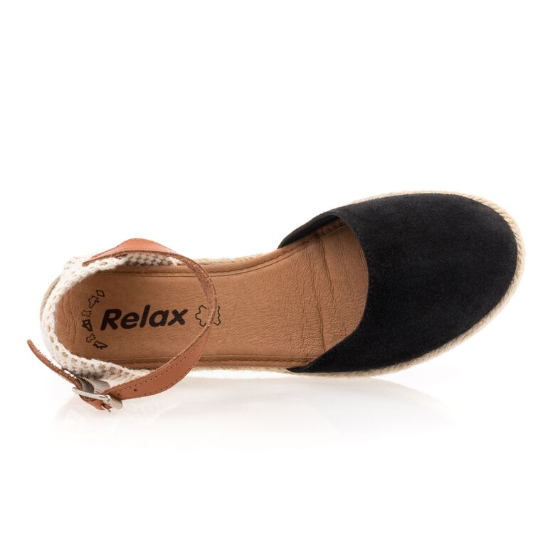 Dámske čierne espadrilky s lanovou podrážkou