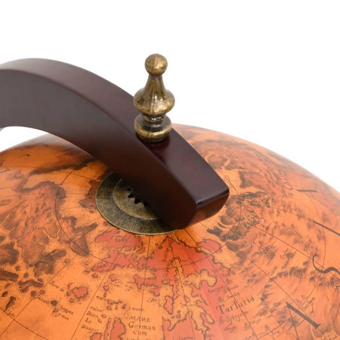 Support à vin bar forme globe Marron Bois d eucalyptus massif
