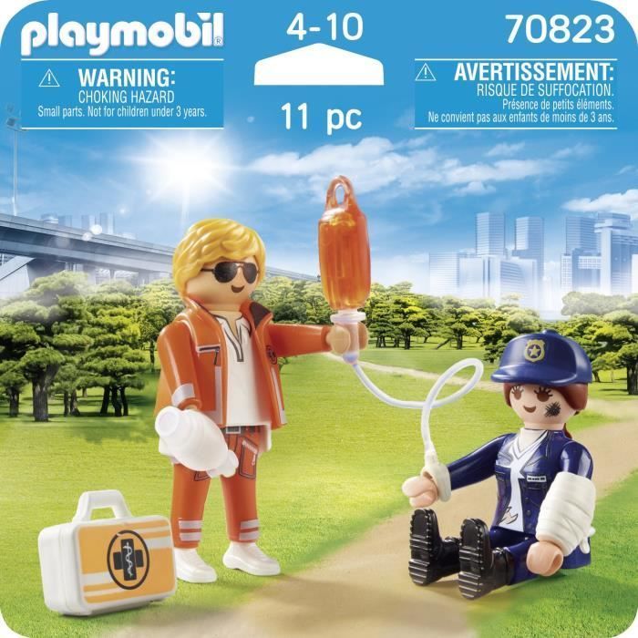 PLAYMOBIL - 70823 - Playmobil Duo - Secouriste et policière