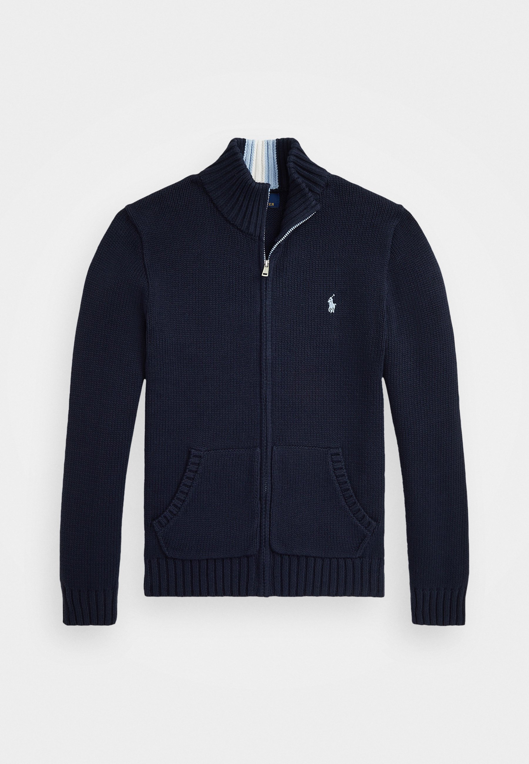 Polo Ralph Lauren katoenen trui met volledige ritssluiting - vest - marineblauw