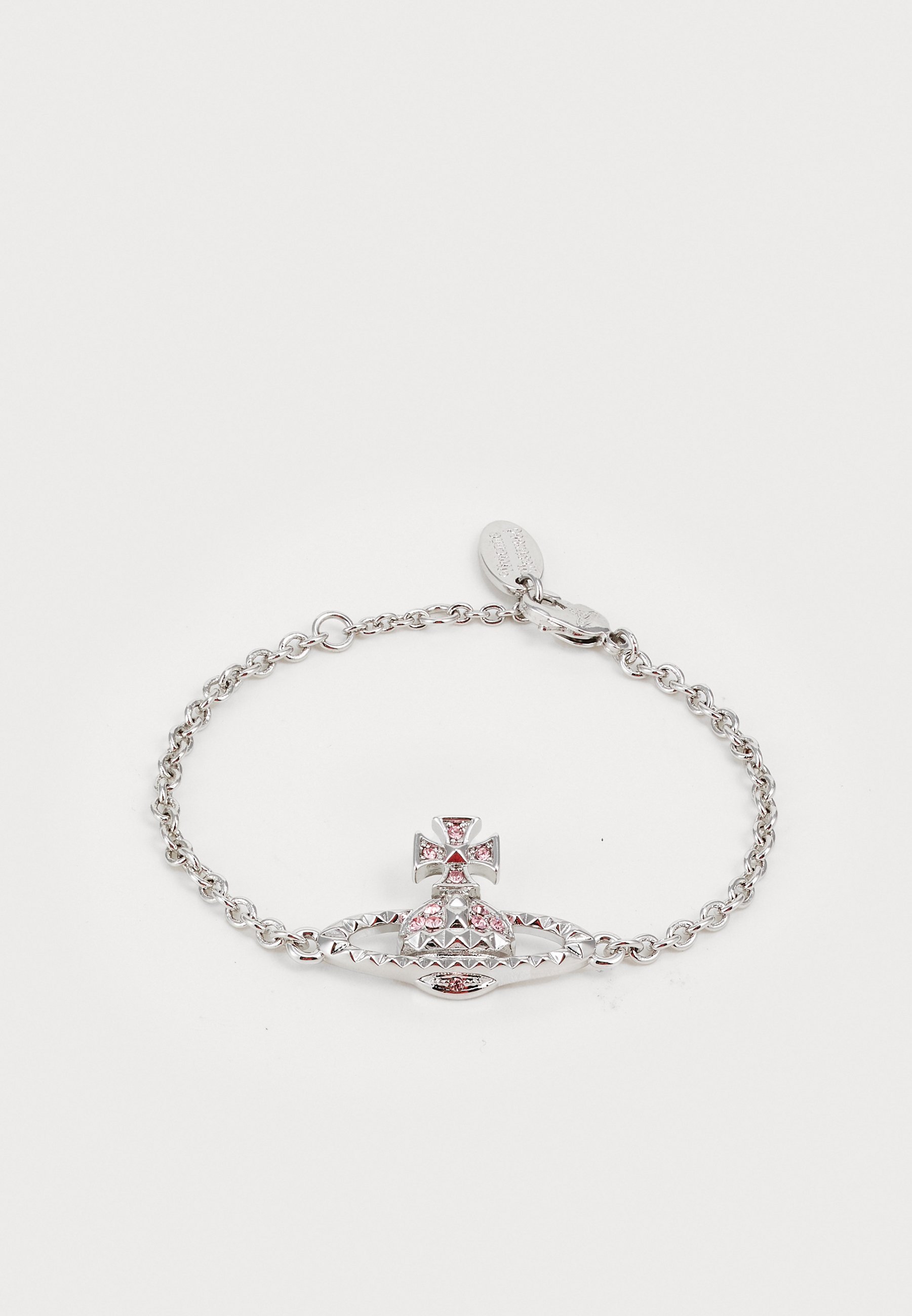 Vivienne Westwood MAYFAIR BAS RELIEF ARMBAND - Armband - lichtroze kristal/zilverkleurig