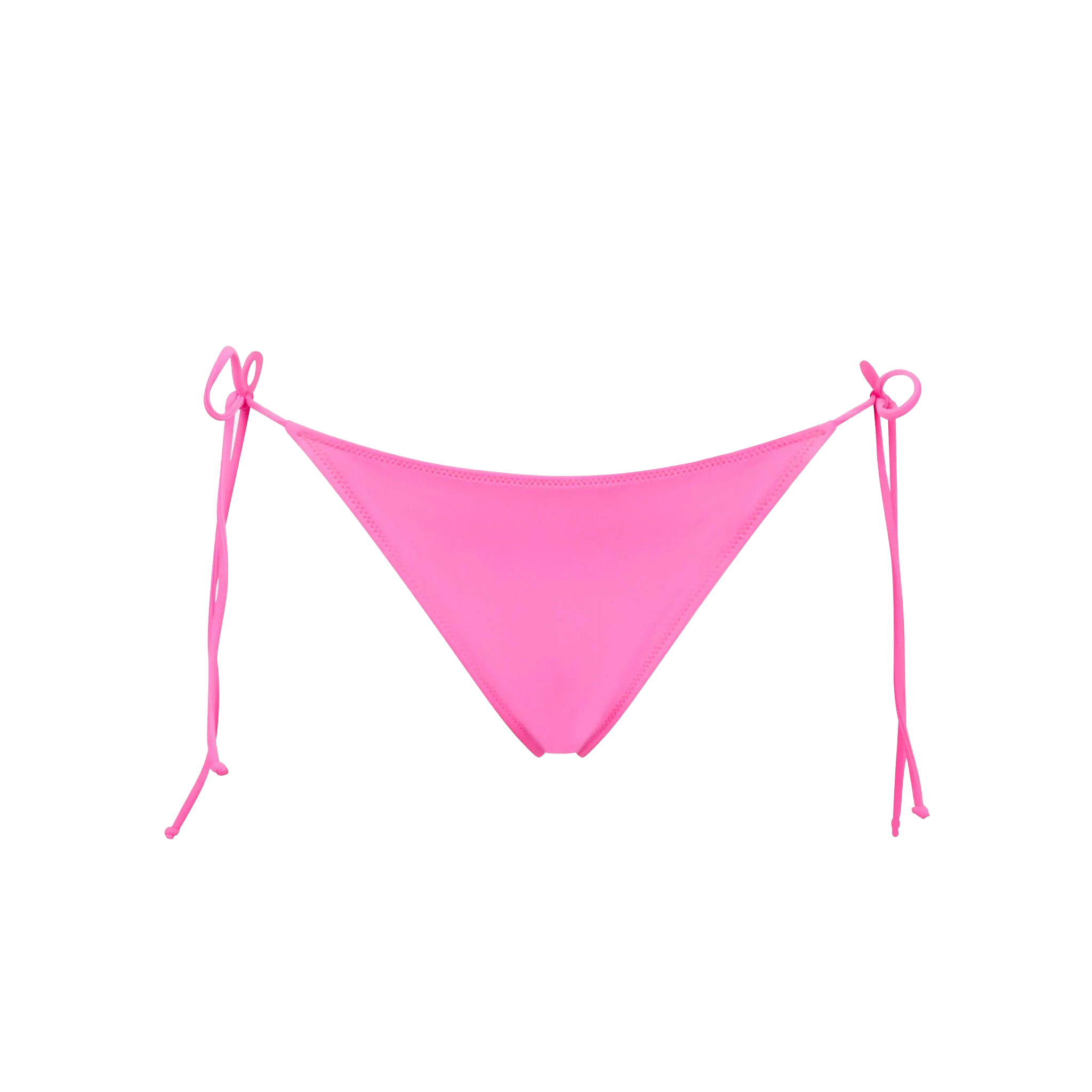 Neonroze zwembroek voor dames met strikjes aan de zijkant